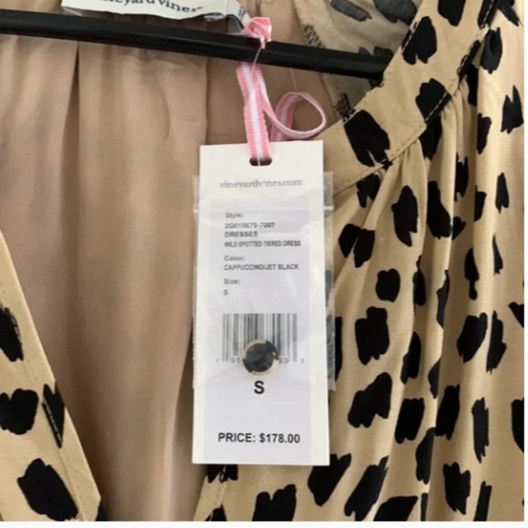 Vineyard Vines Wild Spotted Tiered Leopard Dress New With Tags size Small - Picture 7 of 8